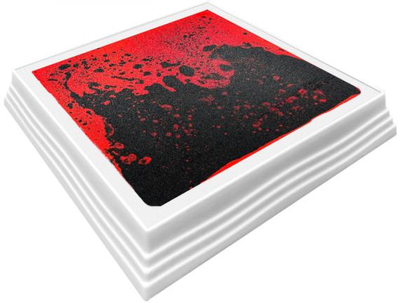 Square LED liquid sensory stepping stone - Red & Black