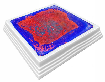 Square LED liquid sensory stepping stone - Red & Blue