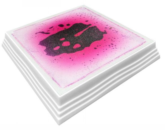 Square LED liquid sensory stepping stone - Rose Red