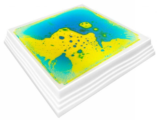 Square LED liquid sensory stepping stone - Yellow & Blue
