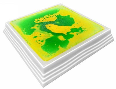 Square LED liquid sensory stepping stone - Yellow & Green